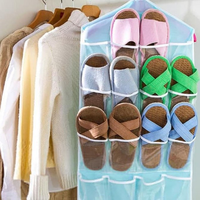 Pouch Hanging Organizer 16 Sekat Hanging Organizer 16 Slot Gantungan Pakaian Dalam, Manset, Kaus Kaki