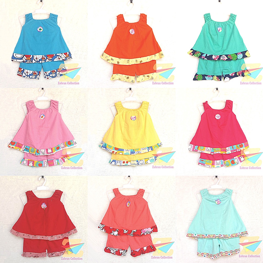 Isi 6 Setelan Anak Harian Bahan Katun (Umur 1 Sampai 4 Tahun)