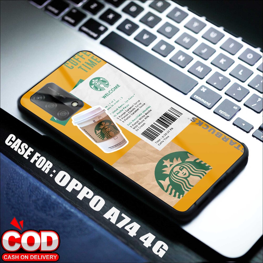SRC Case OPPO A74 / A95 STARBUCKS Hardcase Glossy 2D Terbaru Casing OPPO Sarung Hp OPPO Softcase OPP