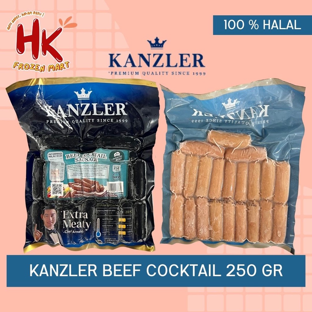 

Kanzler Beef Cocktail 250gr & 500gr / sosis sapi bakar bakso ayam ikan beef / HK Frozen Mart