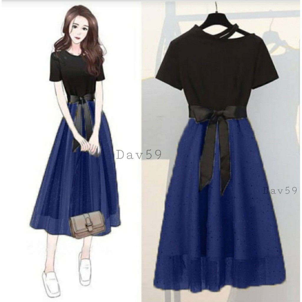 [VLFK] Dress / Dress korea Terbaru / Dress wanita Tile / Dres Wanita Terbaru / Dress casual Korea