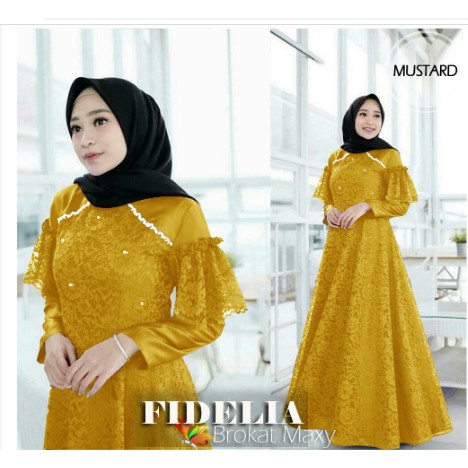 TERLARIS Ashanty Gown baju pesta Brokat Tabur mutiara velvet
