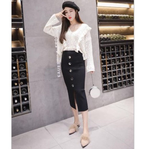 ZAZA_FASHION Rok Wanita Terbaru IMPORT Real Pict Rok Wanita Korea Veloni fit to L-2