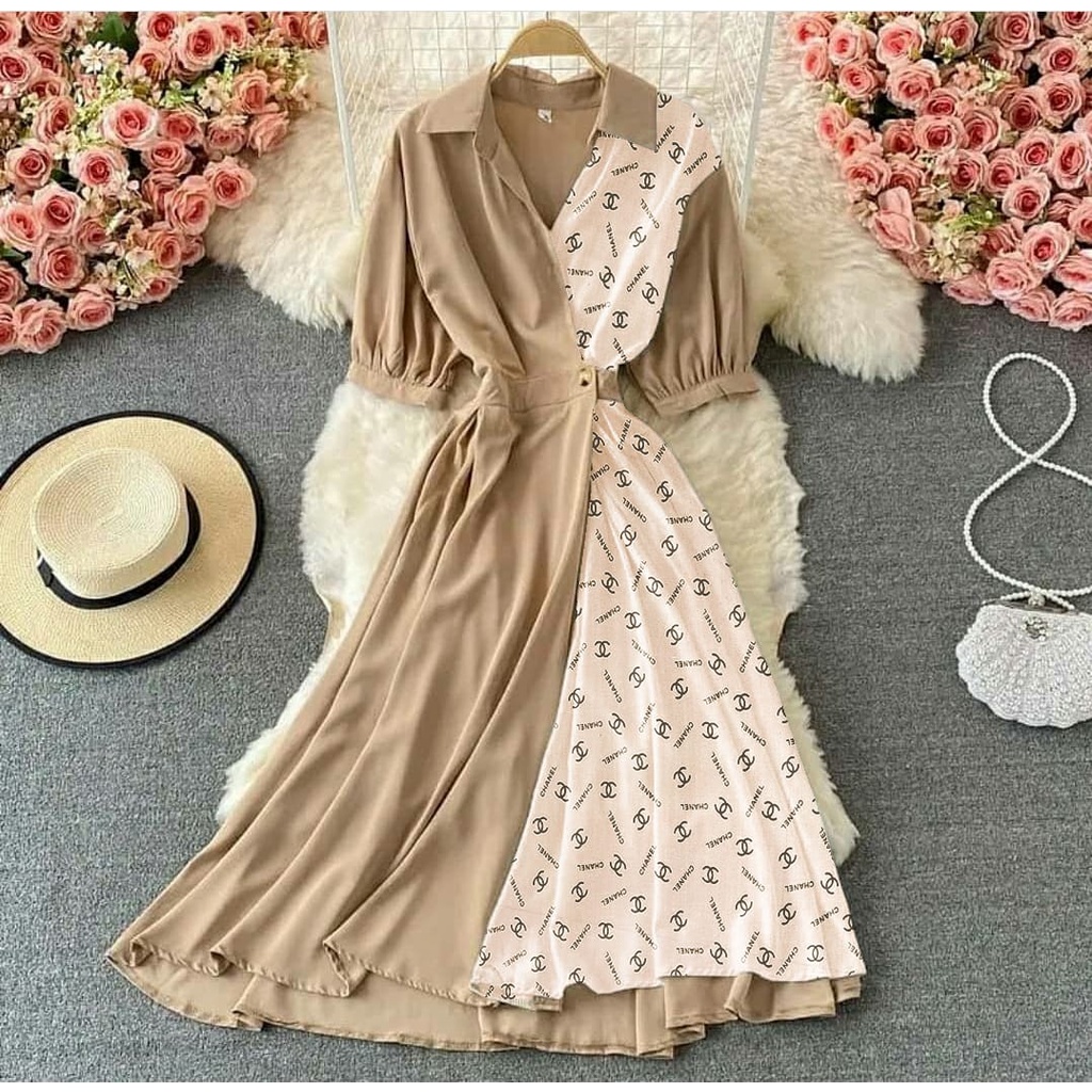 [HNFK] Dress Wanita Casual Dress / Fashion Wanita / Dress Korea / Dress / Dress Flow