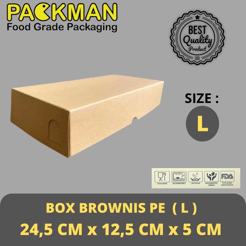 

KOTAK DUS KUE BROWNIS L / BOC KRAFT ROTI CAKE LARGE - 24,5x12,5x5 - LAMINASI PE