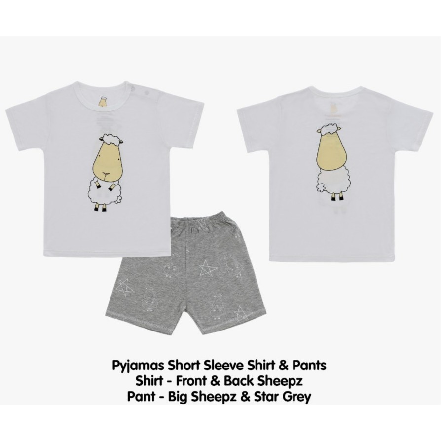 Baa Baa Sheepz ADULT Short Pyjamas BigFaceWhite (Piyama Pendek Dewasa)