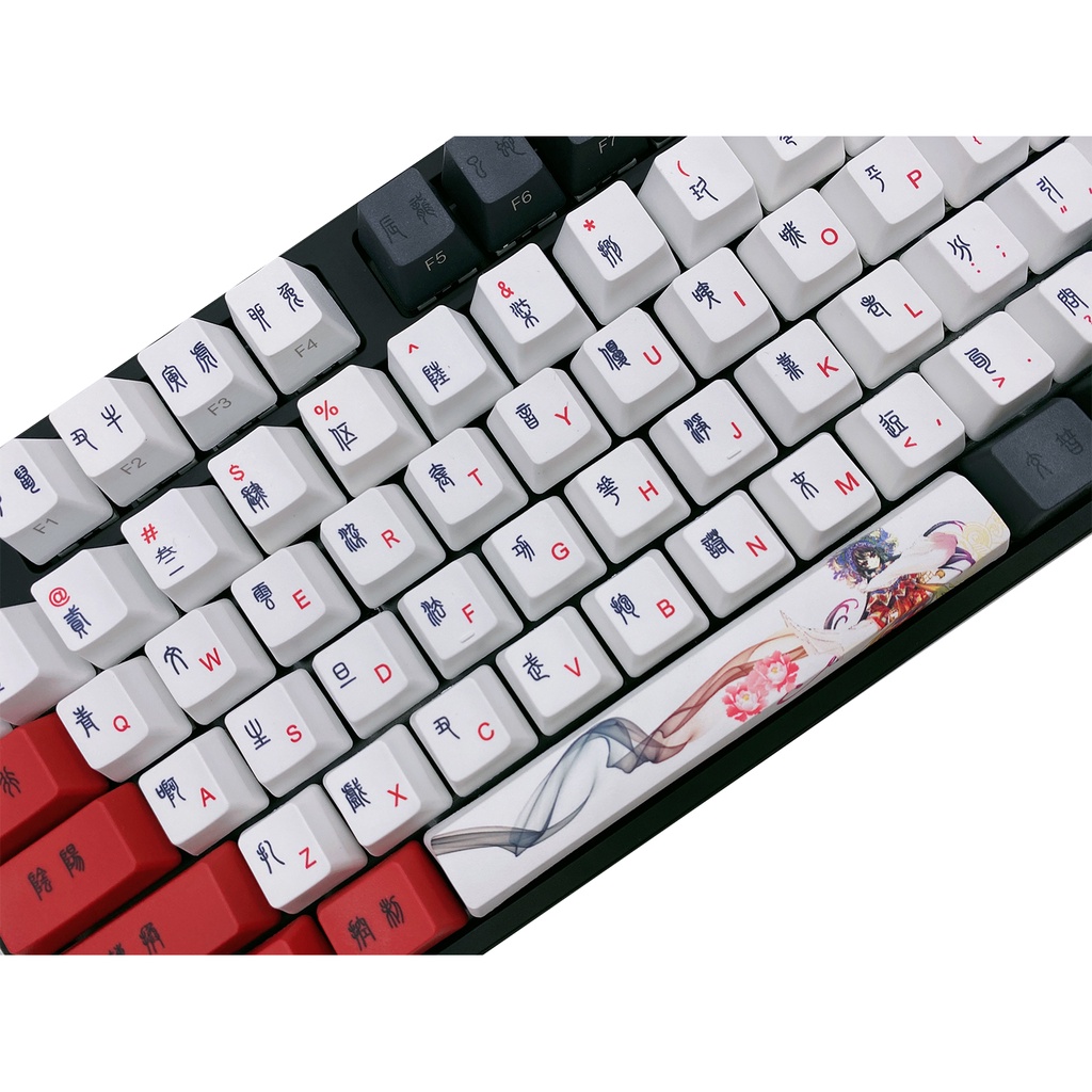 131 key Huadan Niang Caidan retro mechanical keyboard cap OME small full set of PBT sublimation suitable for 61/64/68/87/96/104/108 mechanical keyboards