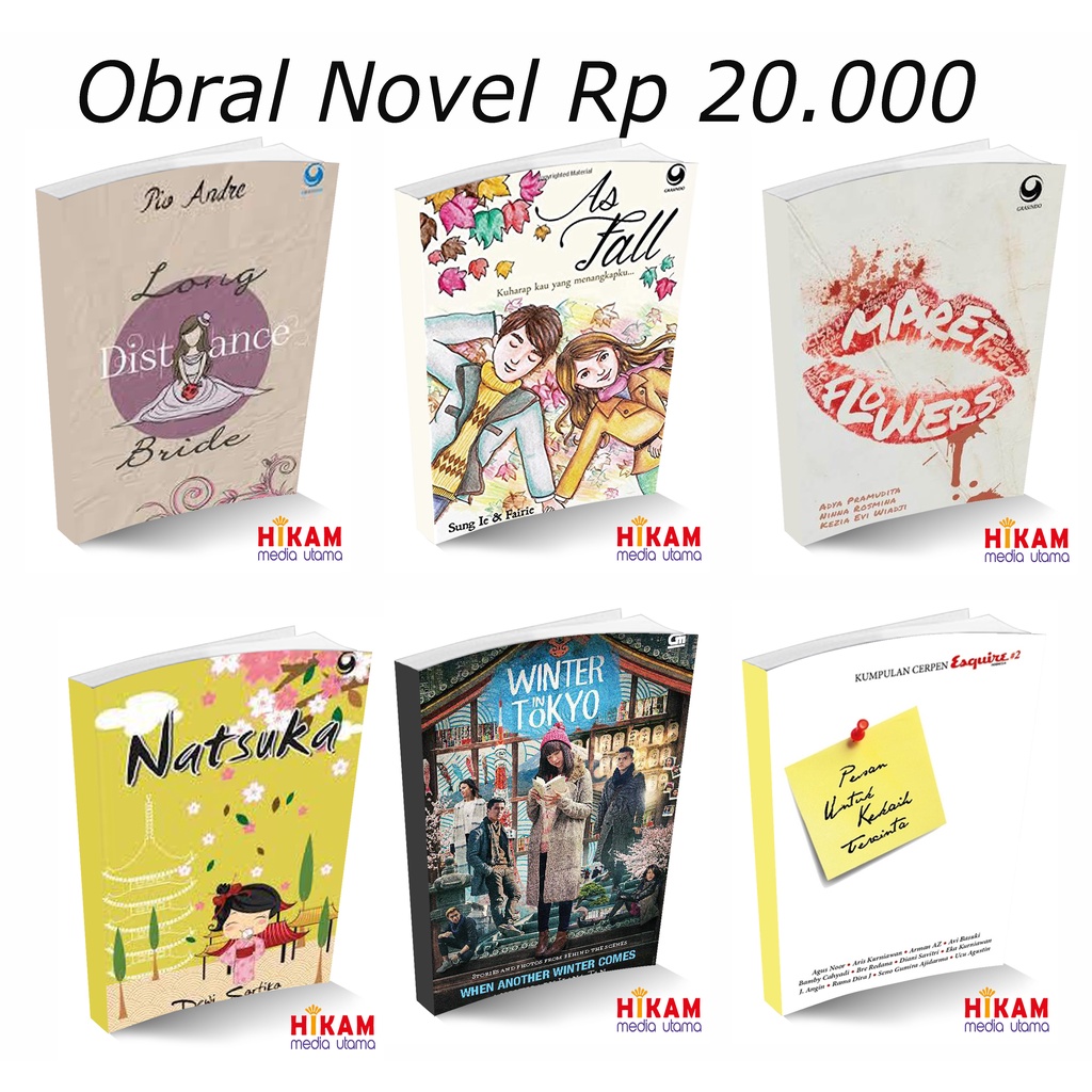 Promo Novel Gramedia Ori Rp 20.000 Baru Segel - Maret Flower - As Fall - Long distancing Bride -  Pe