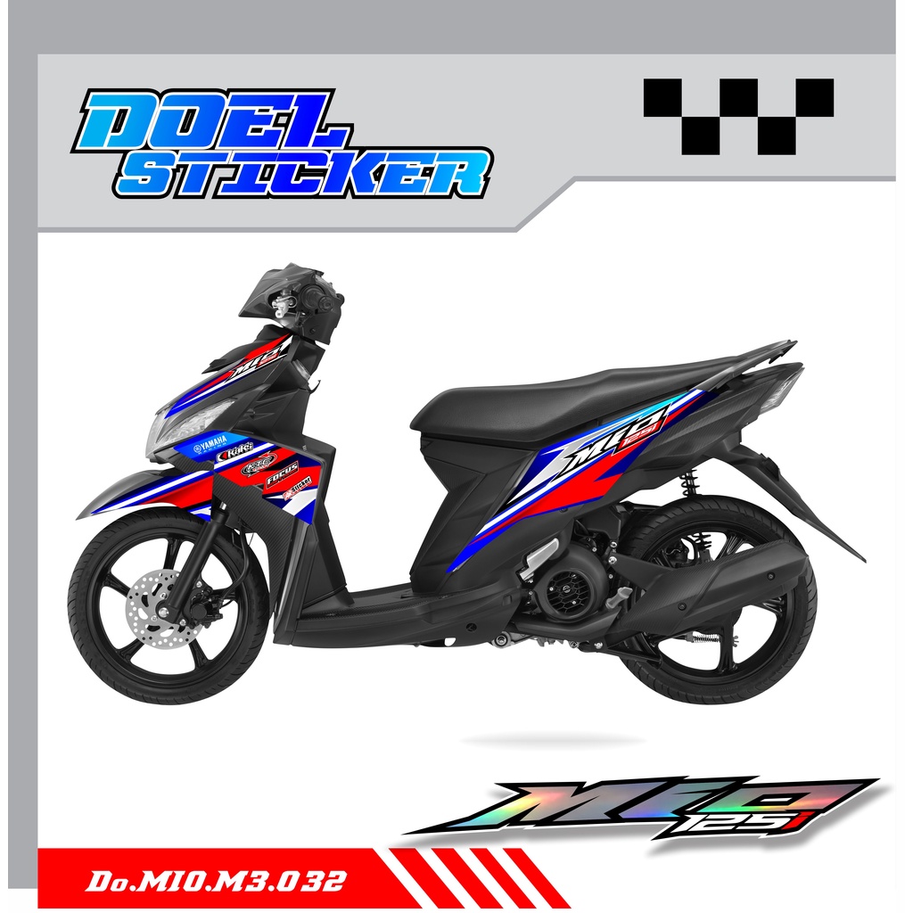 Sticker Striping Mio M3 , Mio Z , Mio 125 List Variasi Hologram pelangi,Crome Doel 032