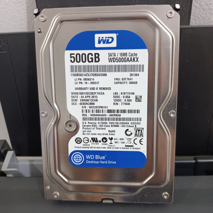 WD Blue Harddisk Internal 500GB 3.5 inch SATA 3 Bekas