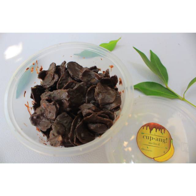 

Cemilan Kripik Pisang Kepok (Cup-ang! Melted) Banana Chips Rasa Coklat Melted 100 gr