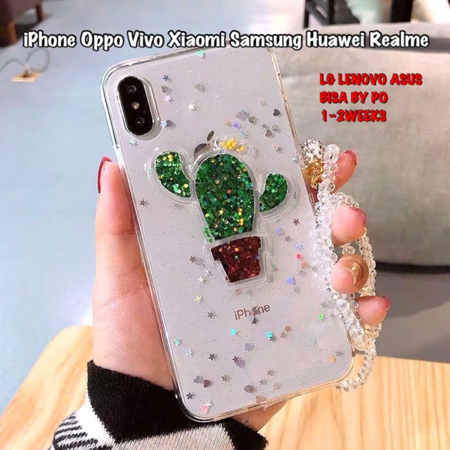 Cactus Glitter Case Realme GT Master Neo 2 Narzo 30A 20 XT X 8 pro 7 7i 6 5 5i 3 2 C25 C21 C20 C17 C15 C12 C11 C3 C2 C1