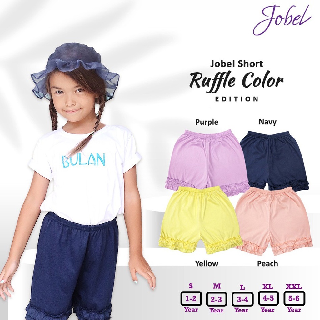 Jobel Girl Shorts Ruffle edition 4pcs Celana Anak Perempuan