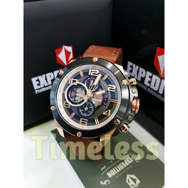 jam tangan pria expedition E 6752 M Black Rosegold