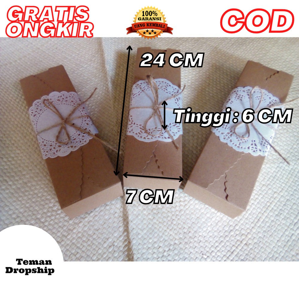 

KARDUS HAMPERS BOX KADO PERSEGI PANJANG BROWN KRAFT 280 GR 23X7X4CM DOYLEYS+TALI