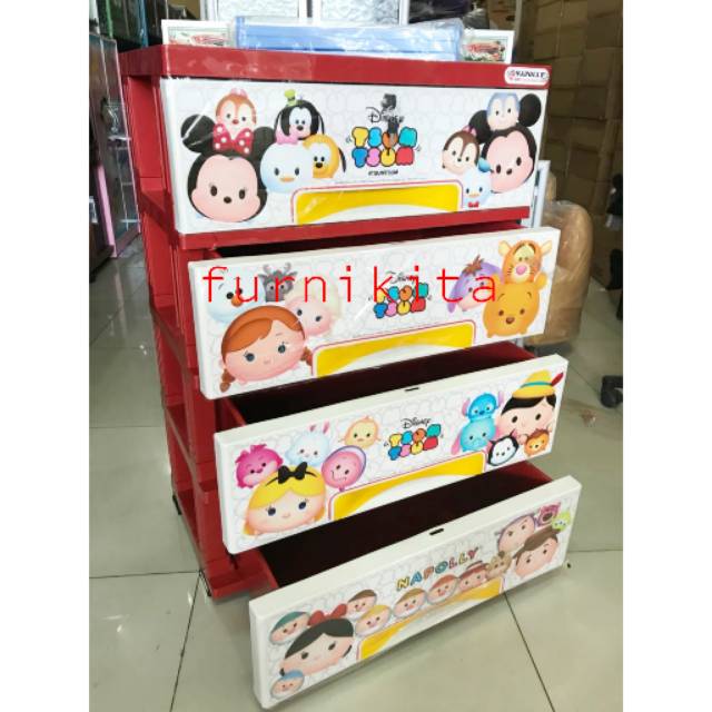  LEMARI  PAKAIAN PLASTIK  BESAR  LACI NAPOLLY  SUSUN 4 TSUM 