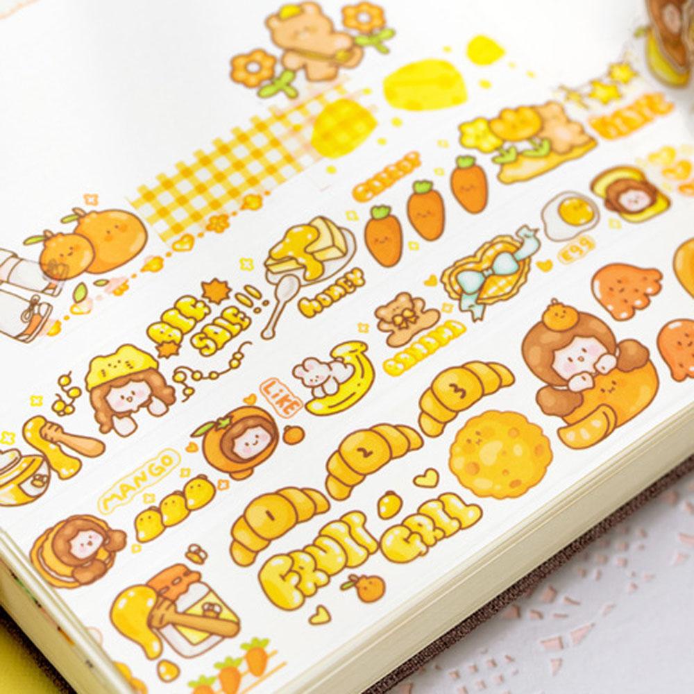 [Elegan] Set Stiker Scrapbooking Karakter Kartun 20pcs Bear Bunny Kelinci Hewan Anak Perempuan Laki-Laki Pola DIY Diary Album Foto Alat Tulis Stiker Hias