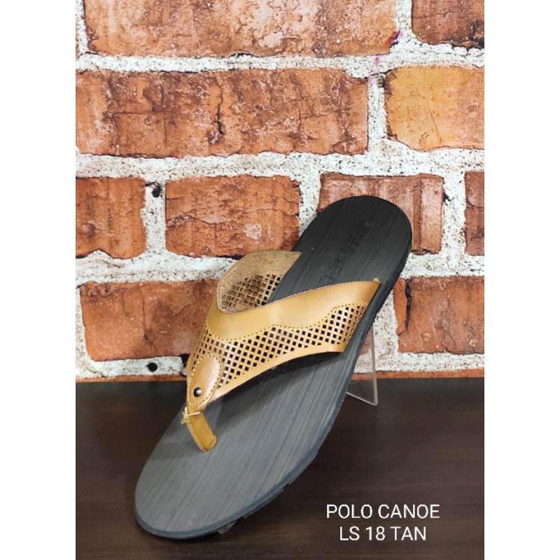 sandal cowok , sandal pria bahan kulit POLO CANOE