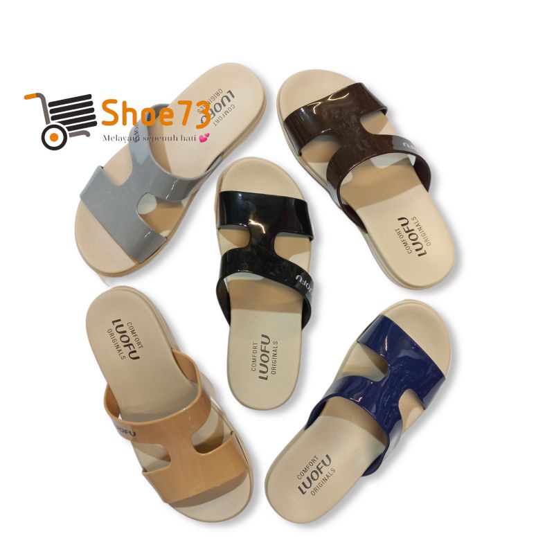 LUOFU E 7190 A01-KH6W SIZE 36-40 ORIGINAL l Sandal Selop jelly wanita l Sendal kokop cewek impor