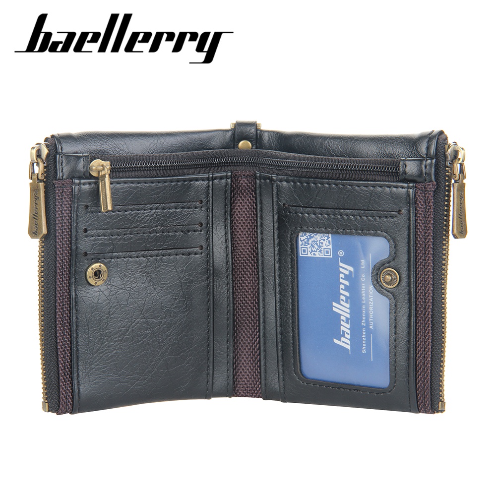 BAELLERRY D3230 Dompet Pria Dompet Pendek Bahan Kulit PU Leather Premium WATCHKITE WKOS