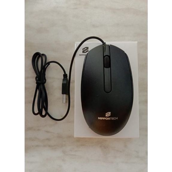 Mouse Wired Nippontech B100 - Panjang Kabel 1 Meter / Mouse USB B100