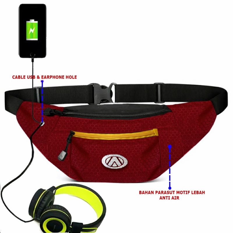 Tas Pinggang Pria Waistbag Anti Air