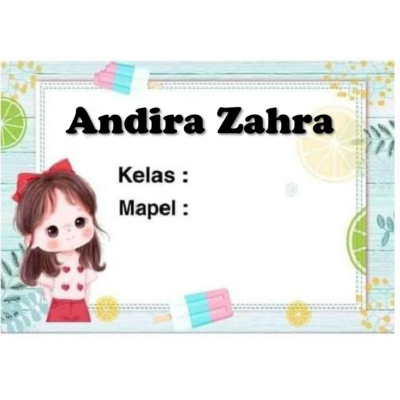 

(ISI 50 PCS) STICKER BUKU SEKOLAH MOTIF CWE