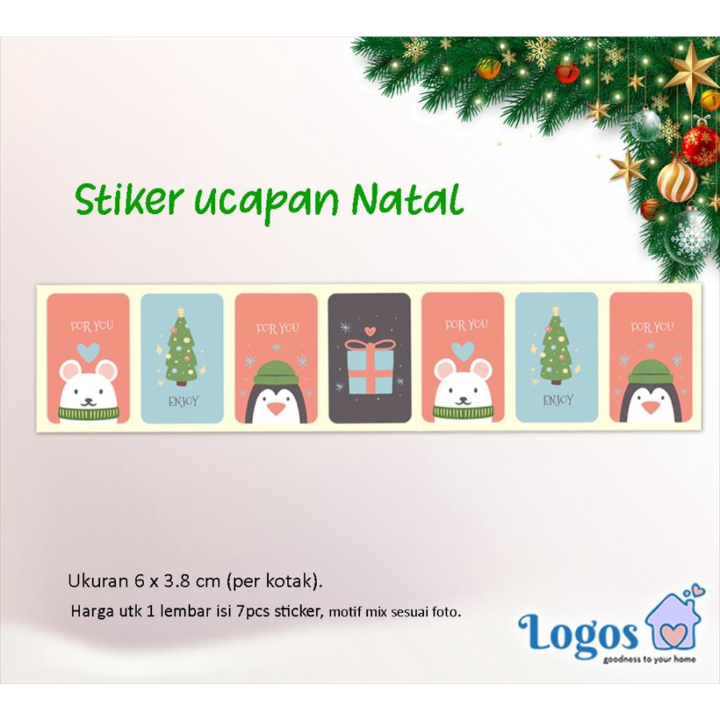 

Christmas Label Sticker Ucapan Natal Gift Hampers Seal Packaging Xmas
