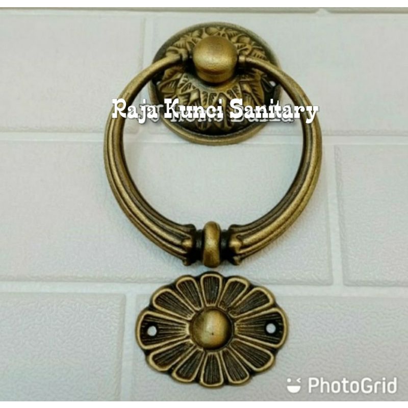 Ketukan Pintu Antik Kuningan/Door Knocker Pintu/Bunga