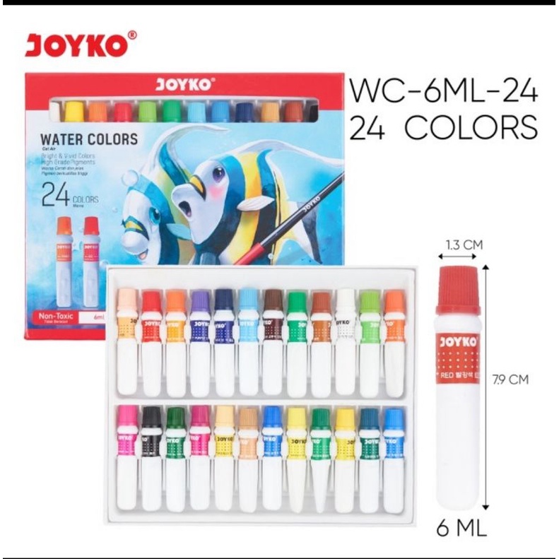 

Cat Air Water Color Joyko WAC-6ML 24 warna