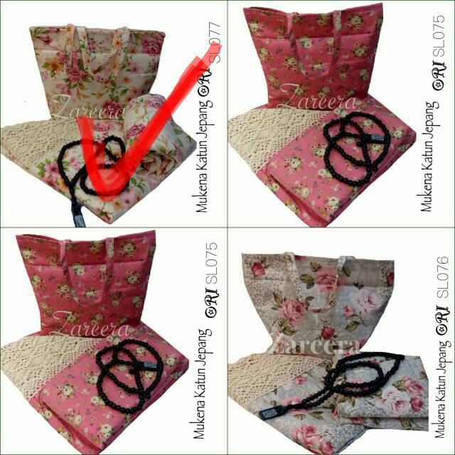 Mukena katun jepang ori renda lebar