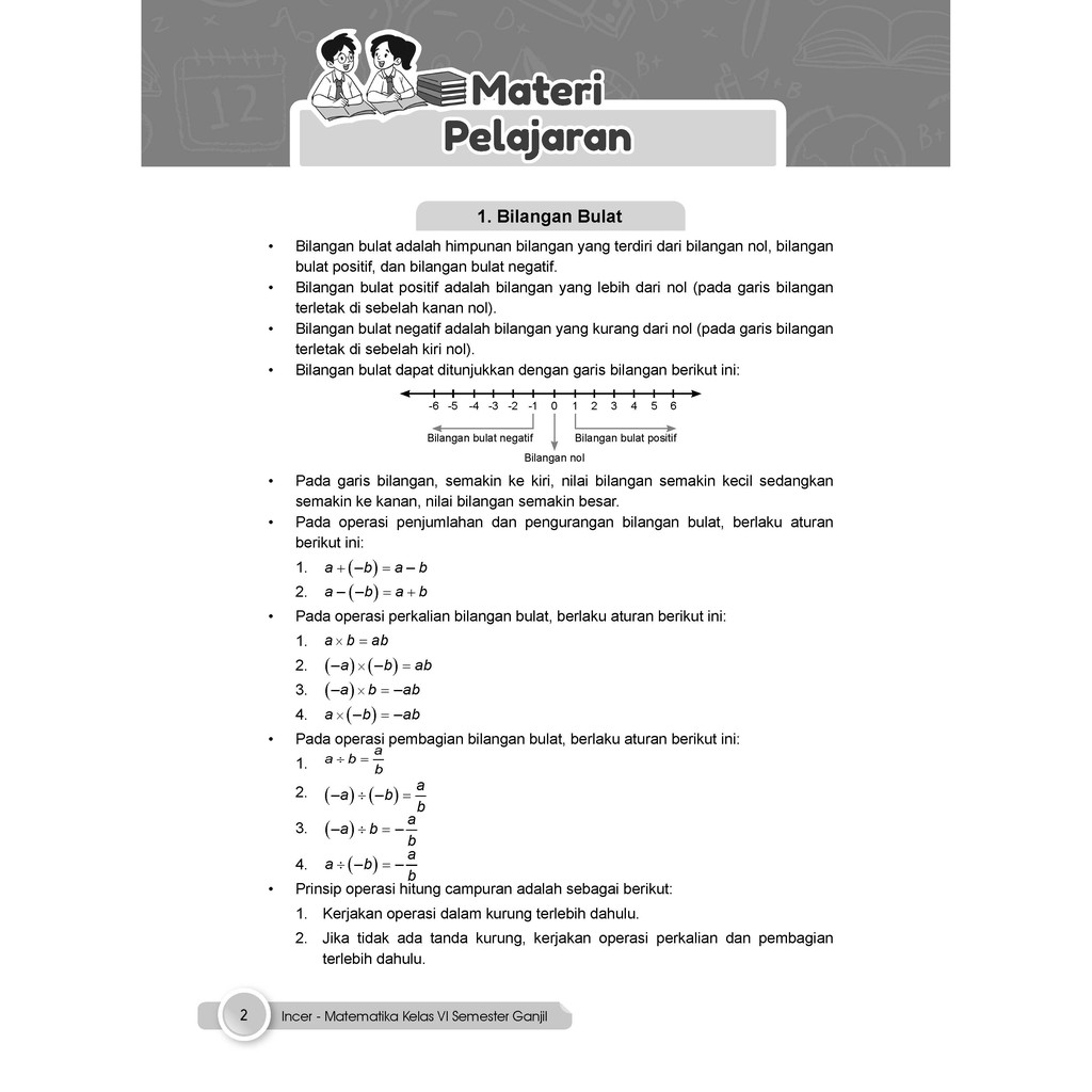 Buku Latihan Soal Matematika Pjok SD Kelas 6 Semester Ganjil Incer-2