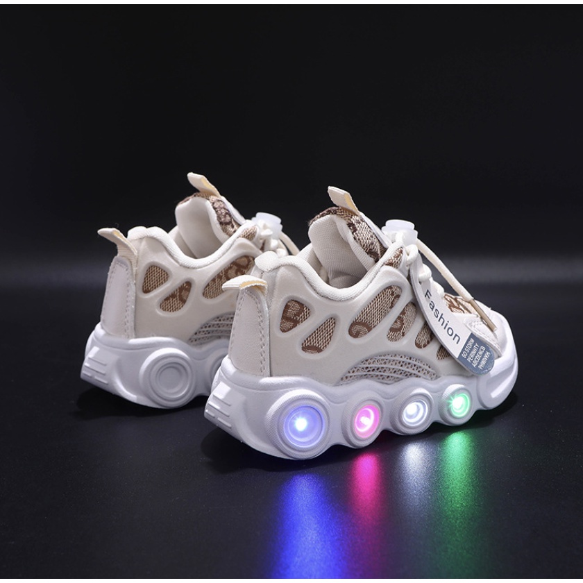 babyfit [size 21-30]sepatu lampu LED MIEWA sneakers anak import qt-0531r