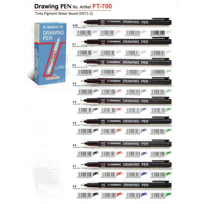 

Pendrawing- Drawing Pen - Snowman 0,1-3,0 Murah -Drawing-Pen.