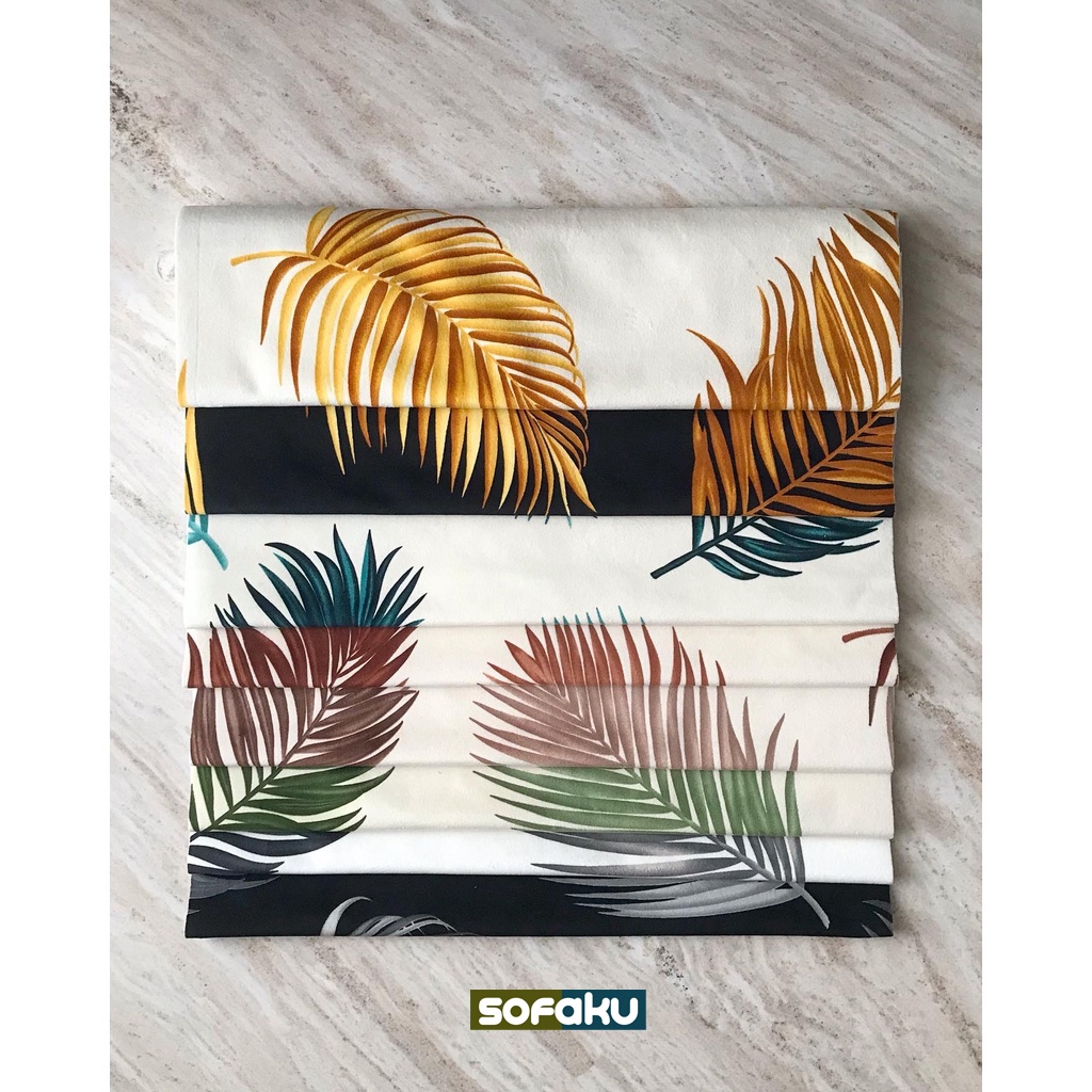Promo Jessica : Regency Kain Motif Daun - Sarung Sofa - Bahan Jok Kursi - Sarung Bantal Motif Daun
