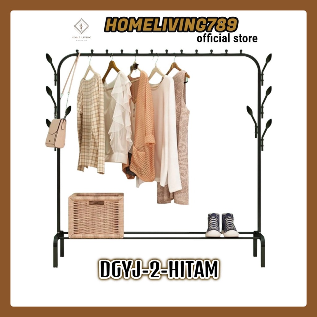 Stand Hanger Gawangan Besi Kuat Gantungan Baju Multifungsi HomeLiving