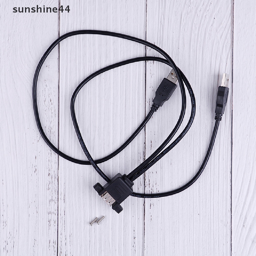 Sunshine Dual USB 2.0 A female socket panel mount to 2 USB A male 50cm extension cable ID