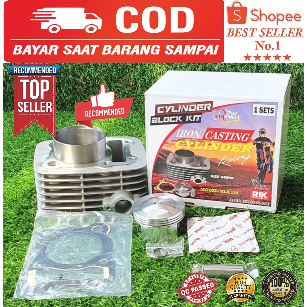 BLOK BORE UP / CYLINDER BORE UP KAWASAKI KLX 150 / D'TRACKER SIZE 63MM ( 180cc ) & 66MM ( 200cc )