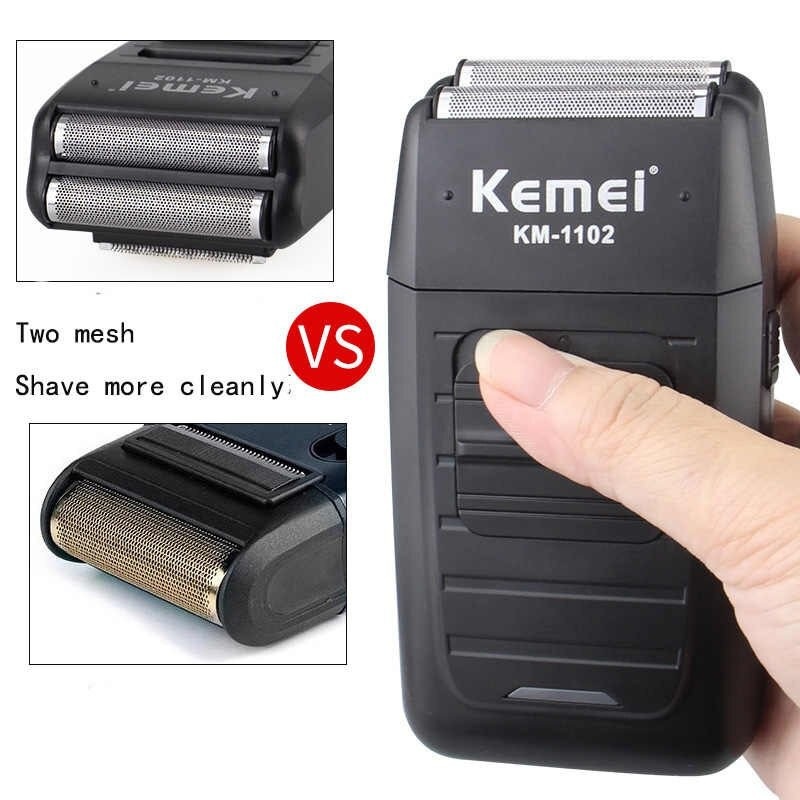 BEAUTY JAYA - ( COD ) Kemei KM-1102 Alat Cukur Kumis /Jenggot Brewok Rambut -Recharger - Shaver Kemei KM 1102