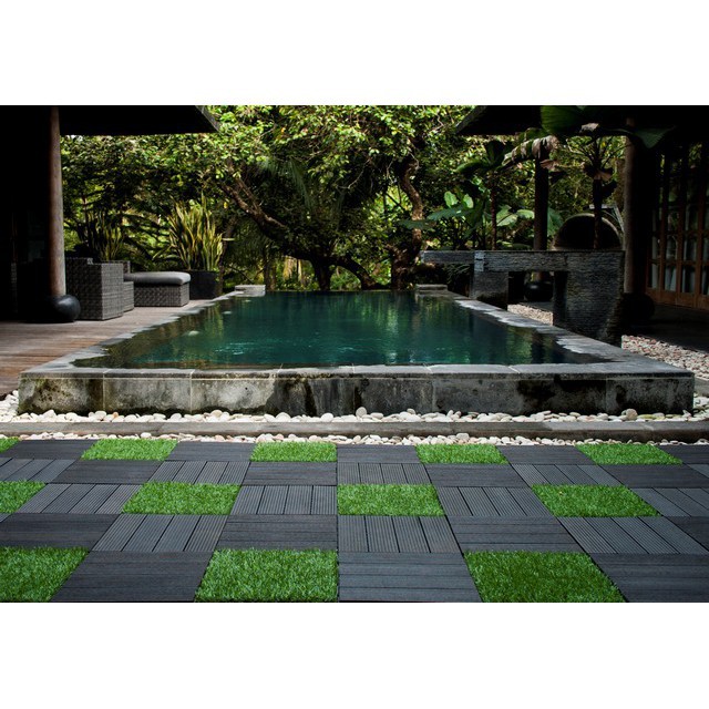 Lantai Rumput Sintetis Portable / Decking Rumput Bongkar Pasang / grass artificial UK 30x30cm