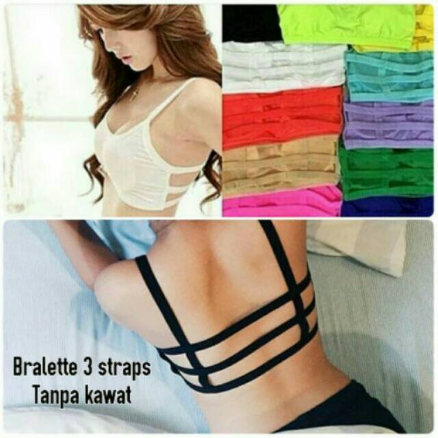 Bra sport/bh silang 3 tanpa kawat
