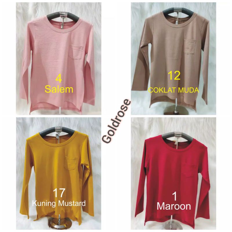Atasan wanita/atasan baju polos wanita/baju lengan panjang wanita