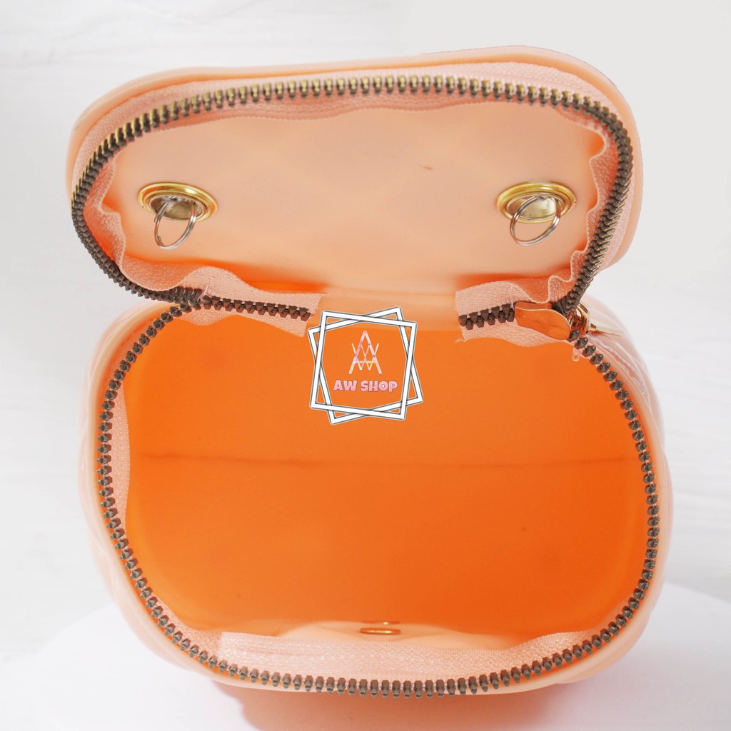 Tas Jelly Glossy Tabung Cg Pearl | Tas Jelly Glossy Motif Tabung Import