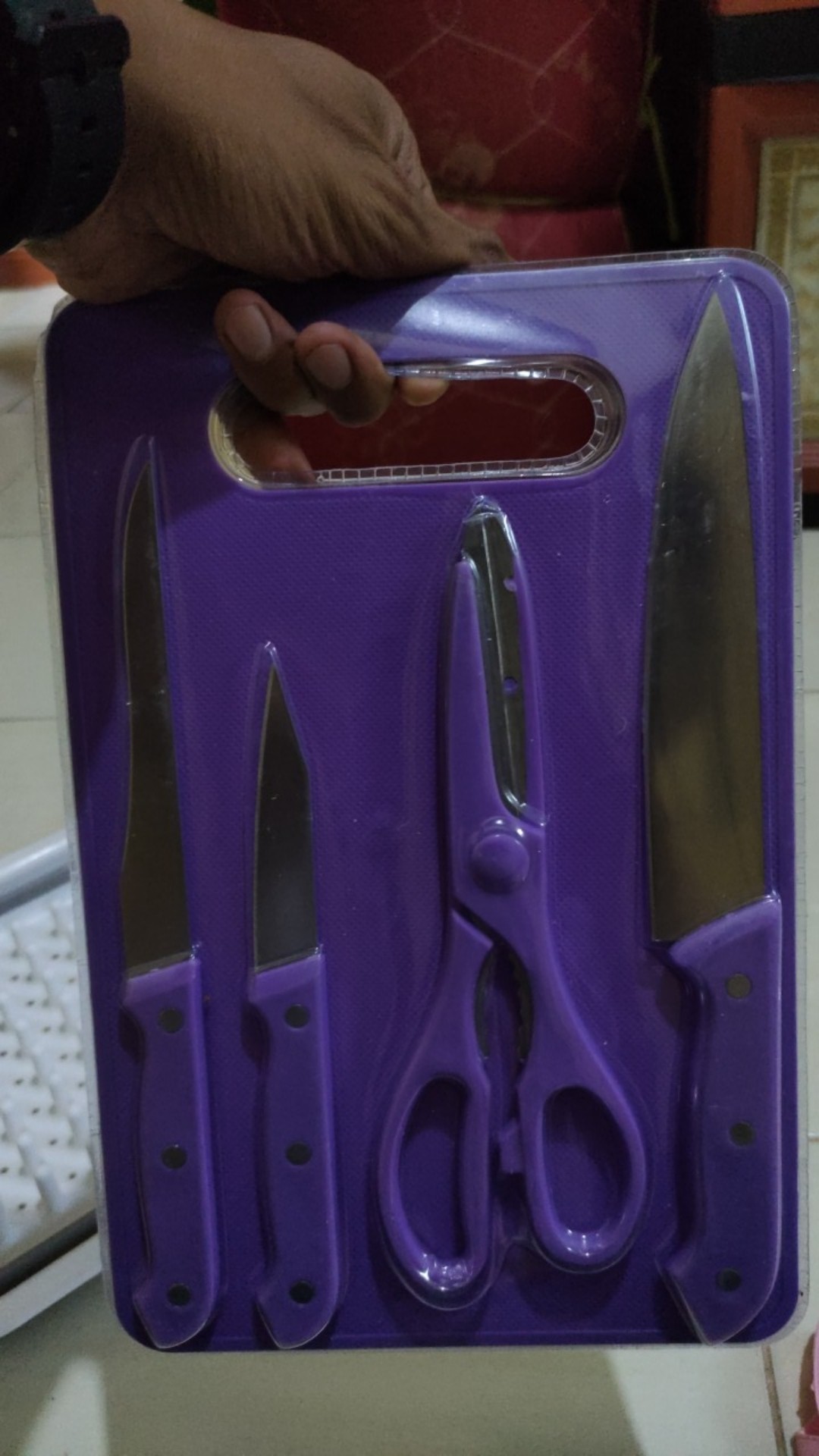 Pisau Set Talenan 5in1/pisau Dapur Anti Karat Pisau Daging Buah Sayur