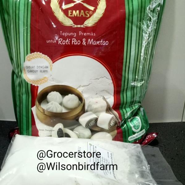 

♪ Tepung Roti Pao Mantao Bakpao Cakra Kembar Emas Repack 1kg ☈