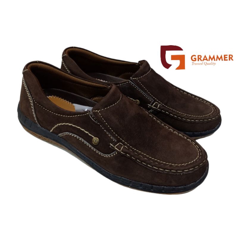 Sepatu Casual Pria Moccasin Kulit Asli Sepatu SlipOn Kulit Grammer