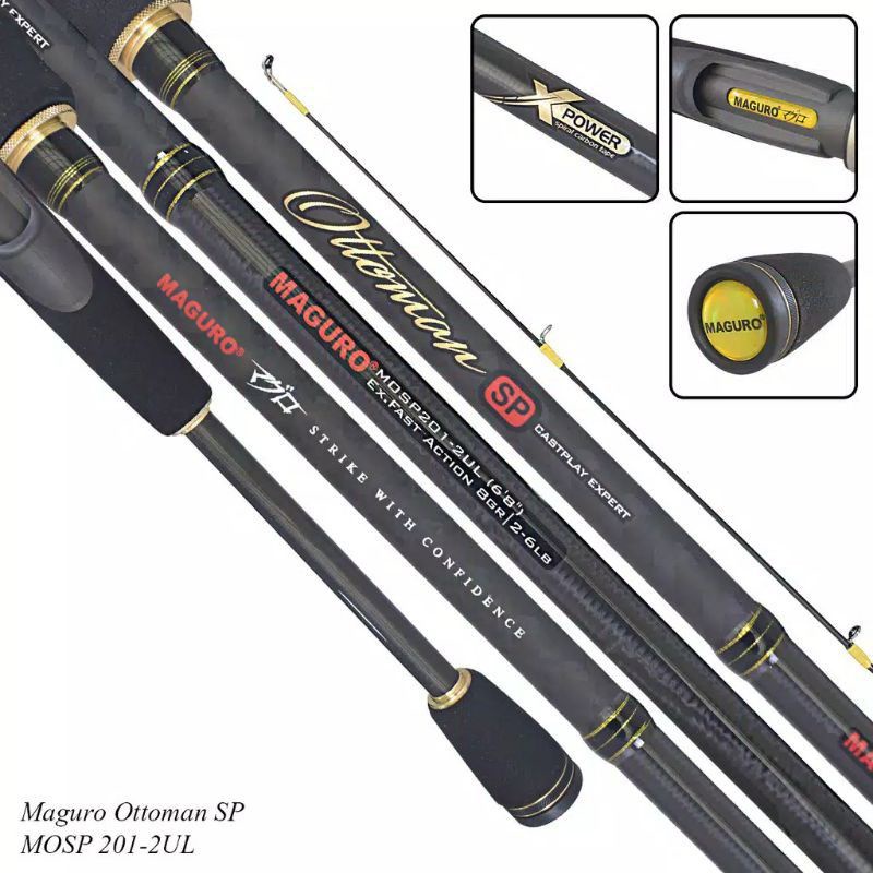 Joran Maguro Ottoman SP | Sambung 2 | Ring full Fuji | Casting | Carbon | Ringan | Silahkan pilih