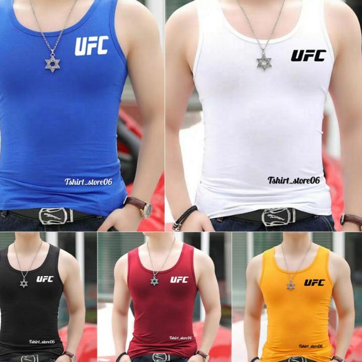 «BRAND» Singlet pria dewasa UFC singlet dewasa cotton combed ♥