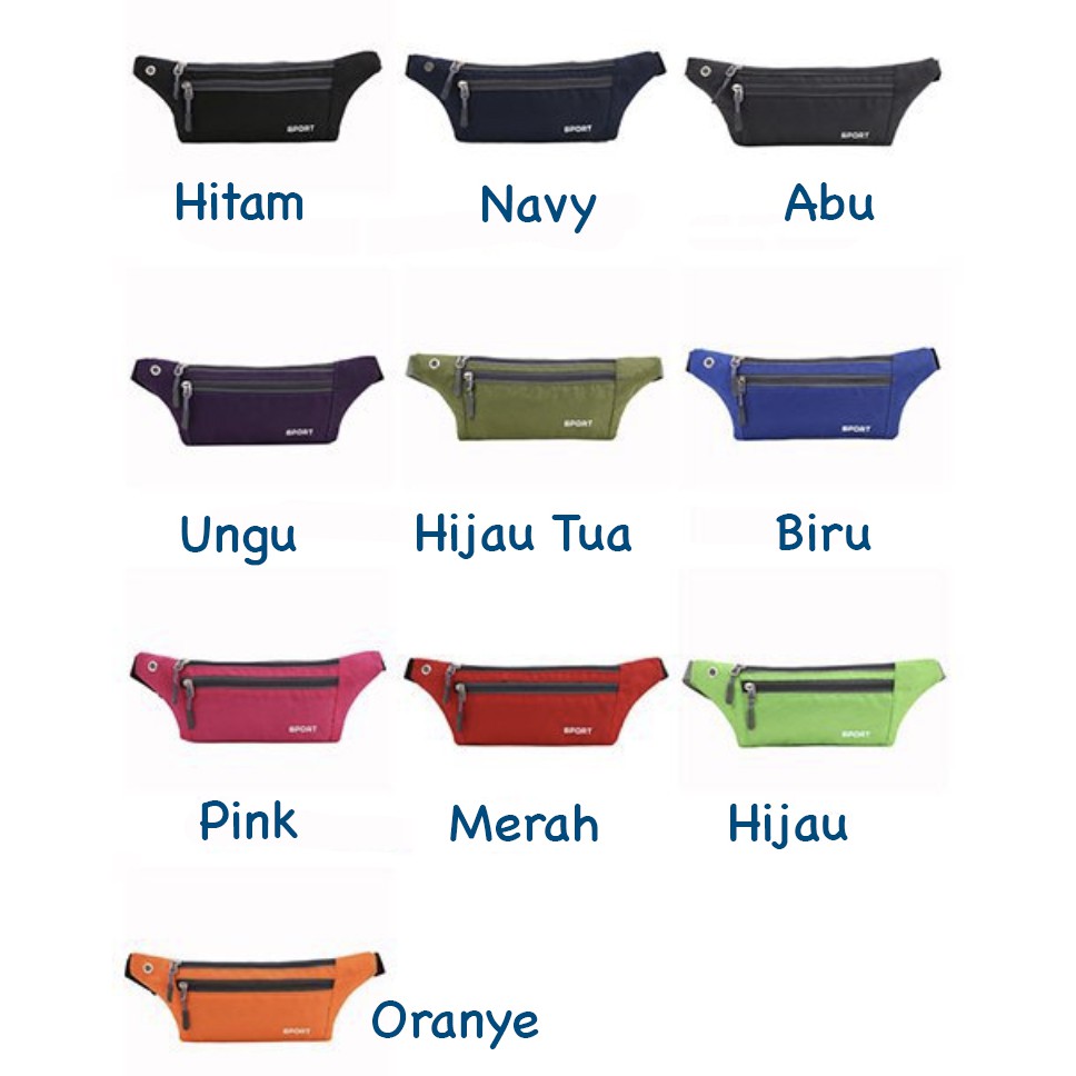 WYK51 Tas Pinggang Pria Wanita Unisex Sport Waist Bag Murah Impor Brand New TKM