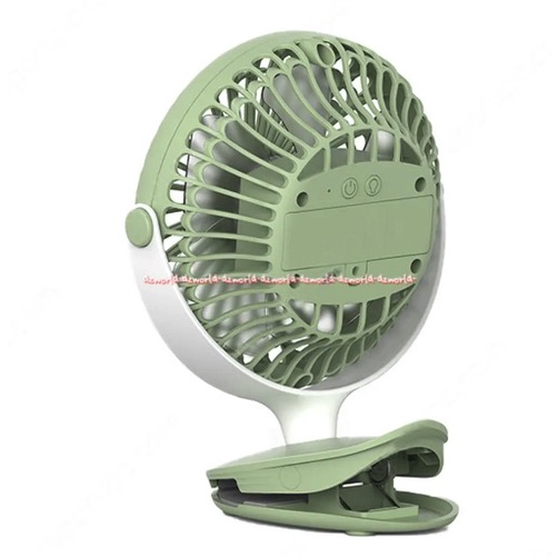 Memoo Rechargeable Clip-On Fan Kipas Angin Jepit Dimeja Bisa Di Charge USB Hijau Pink Memo